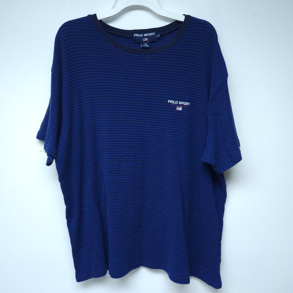 Vintage Polo Sport Blue Striped Shirt